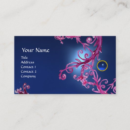 FLORENTINE BAROQUE MONOGRAM GEM blue Visitenkarte (Vorderseite)