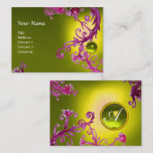 FLORENTINE BAROQUE MONOGRAM GEM gelber Topaz Visitenkarte (Vorne/Hinten)