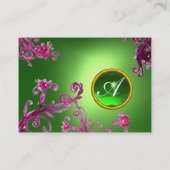 FLORENTINE BAROQUE MONOGRAM GEM grün lila rot Visitenkarte (Rückseite)