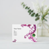 FLORENTINE BAROQUE MONOGRAM GEM grüne Leinen Visitenkarte (Stehend Vorderseite)