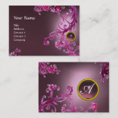 FLORENTINE BAROQUE MONOGRAM GEM lila Amethyste Visitenkarte (Vorne/Hinten)