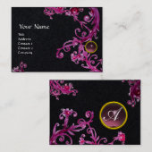 FLORENTINE BAROQUE MONOGRAM GEM lila Perle Visitenkarte (Vorne/Hinten)