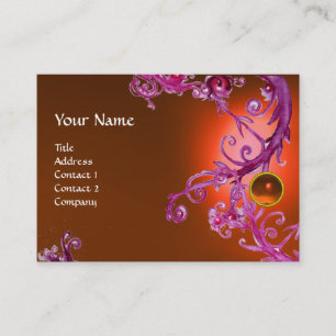 FLORENTINE BAROQUE MONOGRAMM GEM Orange lila rot Visitenkarte