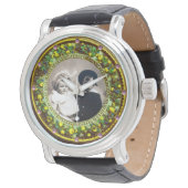 FLORENTINE GREEN FLORAL CROWN FOTO TEMPLATE ARMBANDUHR (Schrägansicht)