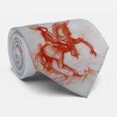 FLORENTINE KNIGHT AUF HORSEBACK Grau Sepia Zeichne Krawatte (Gerollt)