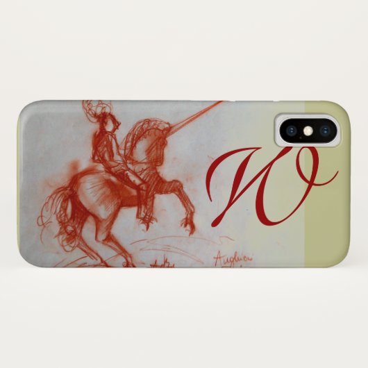 FLORENTINE KNIGHT AUF HORSEBACK-Monogramm Case-Mate iPhone Hülle (Rückseite (Horizontal))