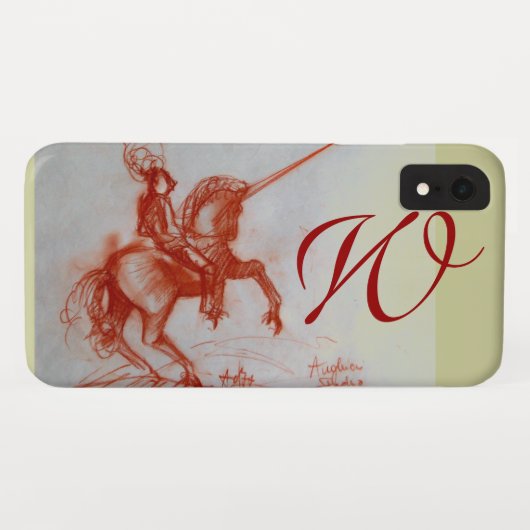 FLORENTINE KNIGHT AUF HORSEBACK-Monogramm Case-Mate iPhone Hülle (Rückseite (Horizontal))