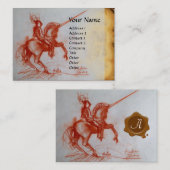 FLORENTINE KNIGHT AUF HORSEBACK Monogramm Gshell Visitenkarte (Vorne/Hinten)