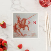 FLORENTINE KNIGHT AUF HORSEBACK-Monogramm Serviette (Beispiel)