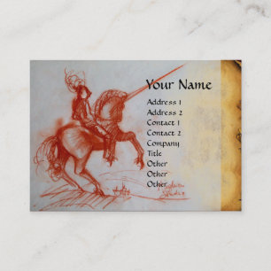FLORENTINE KNIGHT AUF HORSEBACK Monogramm Visitenkarte