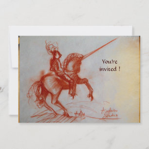 FLORENTINE KNIGHT AUF HORSEBACK Pergamenteis Einladung