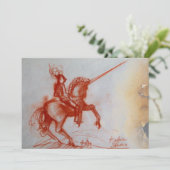 FLORENTINE KNIGHT AUF HORSEBACK Pergamenteis Einladung (Stehend Vorderseite)