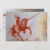 FLORENTINE KNIGHT AUF HORSEBACK Pergamenteis Einladung (Vorne/Hinten)