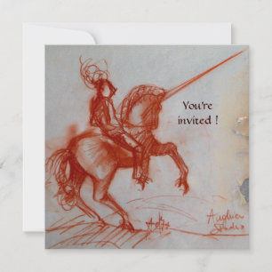 FLORENTINE KNIGHT AUF HORSEBACK Pergamenteis Einladung