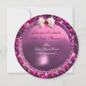 FLORENTINE OBST PINK RIBBON BABY MÄDCHEN DUSCHE EINLADUNG (Rückseite)