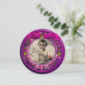 FLORENTINE OBST PINK RIBBON BABY MÄDCHEN DUSCHE EINLADUNG (Stehend Vorderseite)