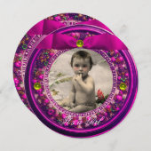 FLORENTINE OBST PINK RIBBON BABY MÄDCHEN DUSCHE EINLADUNG (Vorne/Hinten)