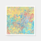 Florentine Peacock Feather Marbled Paper Napkins Serviette (Vorderseite)