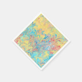 Florentine Peacock Feather Marbled Paper Napkins Serviette (Ecke)