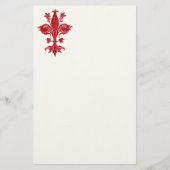 FLORENTINE RED LILY / FLEUR DE LISE ,White Felt Briefpapier (Vorderseite)