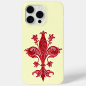 FLORENTINE RED LILY LILIE MONOGRAM Case-Mate iPhone HÜLLE (Rückseite)