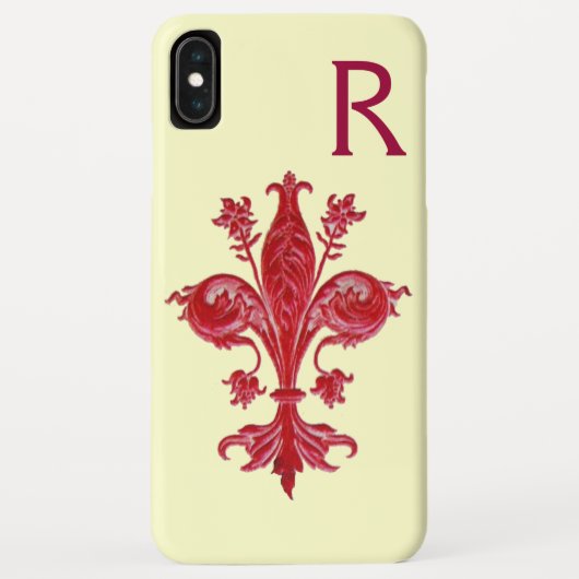 FLORENTINE RED LILY LILIE MONOGRAM Case-Mate iPhone HÜLLE (Rückseite)