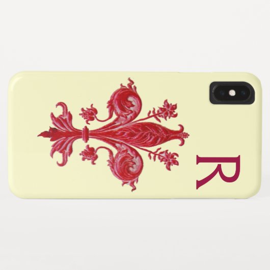 FLORENTINE RED LILY LILIE MONOGRAM Case-Mate iPhone HÜLLE (Rückseite (Horizontal))