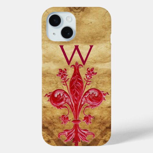 FLORENTINE RED LILY LILIE PARCHMENT Case-Mate iPhone HÜLLE (Rückseite)