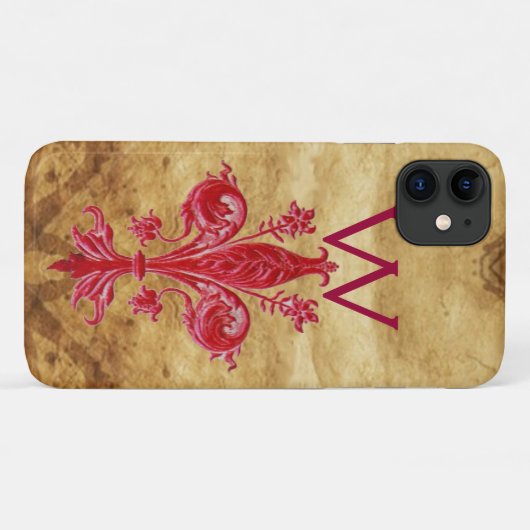 FLORENTINE RED LILY LILIE PARCHMENT Case-Mate iPhone HÜLLE (Rückseite (Horizontal))