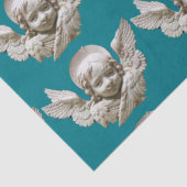 FLORENTINE RENAISSANCE ANGEL Aquamarin Blue Christ Seidenpapier (Detail)