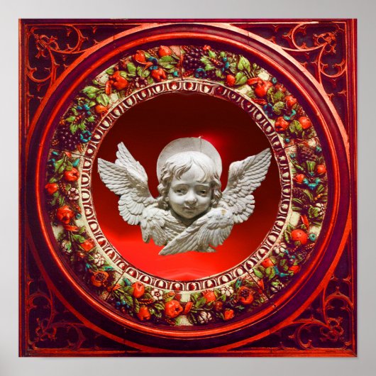 FLORENTINE RENAISSANCE ANGEL MIT ROTER BLUMENKRONE POSTER (Vorne)