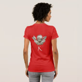 FLORENTINE RENAISSANCE ANGEL MONOGRAMM T-Shirt (Schwarz voll)