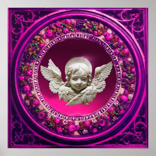 FLORENTINE RENAISSANCE ANGEL PINK FLORAL CROWN POSTER (Vorne)