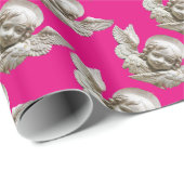 FLORENTINE RENAISSANCE ANGEL Pink Fuchsia Geschenkpapier (Rolleneckpunkt)