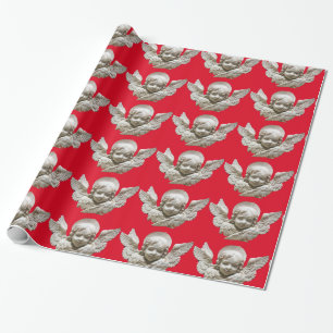 FLORENTINE RENAISSANCE ANGEL Red Geschenkpapier