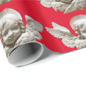 FLORENTINE RENAISSANCE ANGEL Red Geschenkpapier (Rolleneckpunkt)