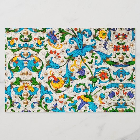FLORENTINE RENAISSANCE BLAUE WIRBEL, BLUME BRIEFPAPIER (Vorderseite)