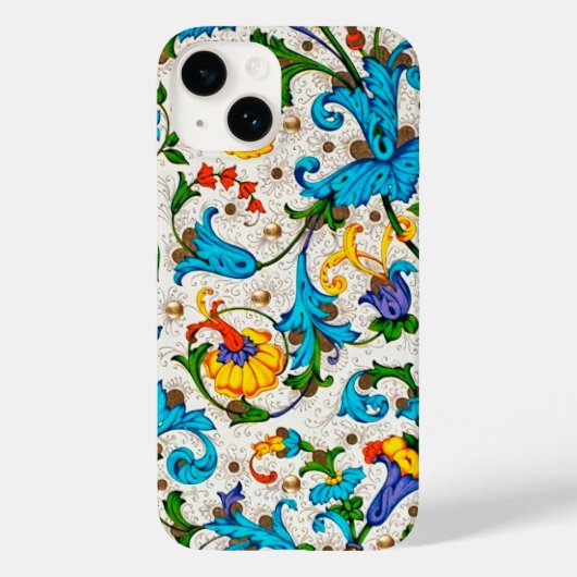 FLORENTINE RENAISSANCE BLAUE WIRBEL, BLUME Case-Mate iPhone HÜLLE (Rückseite)