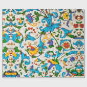 FLORENTINE RENAISSANCE BLAUE WIRBEL, BLUME GESCHENKPAPIER (Flach)