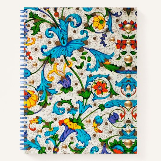 FLORENTINE RENAISSANCE BLAUE WIRBEL, BLUME NOTIZBLOCK (Vorderseite)