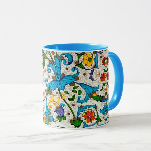 FLORENTINE RENAISSANCE BLAUE WIRBEL, BLUME TASSE (VorderseiteRechts)
