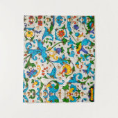 FLORENTINE RENAISSANCE BLAUE WIRBEL, BLUME WANDTEPPICH (Vorderseite)