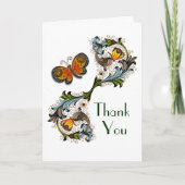 Florentine Renaissance Blumengrün Dankeschön Card Dankeskarte (Vorderseite)