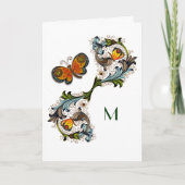 Florentine Renaissance Floral Monogram Note Card (Vorderseite)