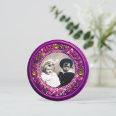 FLORENTINE RENAISSANCE FLORAL, PINK OBST MONOGRAMM EINLADUNG (Stehend Vorderseite)