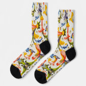 FLORENTINE RENAISSANCE FLORAL SWIRLS,FLOWERS SOCKEN (Linkes Detail)