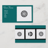 FLORENTINE RENAISSANCE HARMONIE, blau-grün Visitenkarte (Vorne/Hinten)