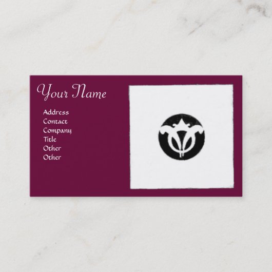 FLORENTINE RENAISSANCE HARMONIE, lila violette Visitenkarte (Vorderseite)