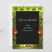 FLORENTINE RENAISSANCE OBST DAMASK MONOGRAMM EINLADUNG (Rückseite)