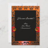 FLORENTINE RENAISSANCE OBST DAMASK MONOGRAMM EINLADUNG (Rückseite)